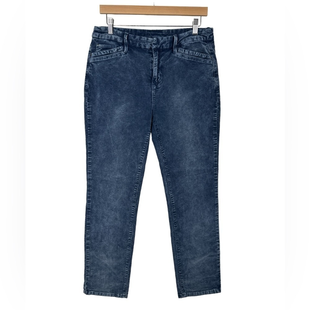 Soft Surroundings Girlfriend Corduroy Pants Straight Leg Faded Dark Blue